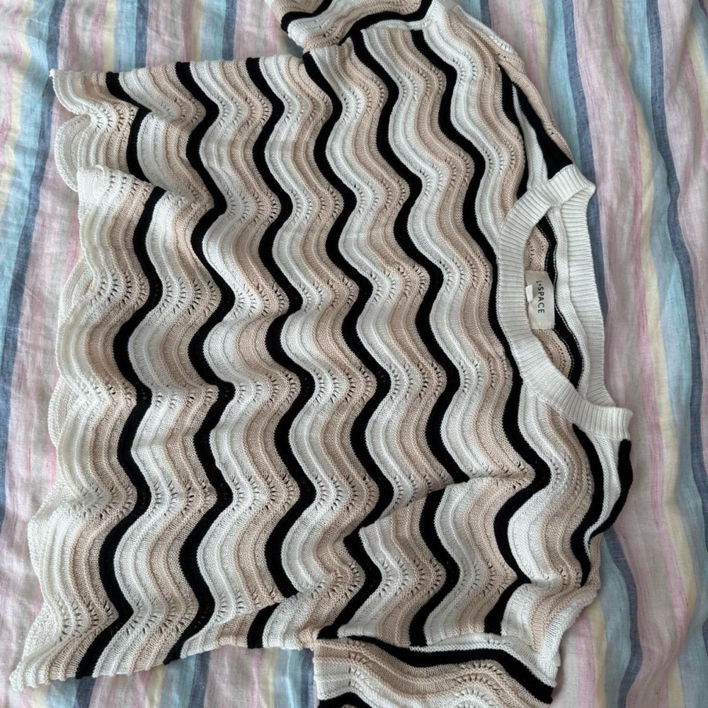 L*Space Cream and Black Knit Sweater